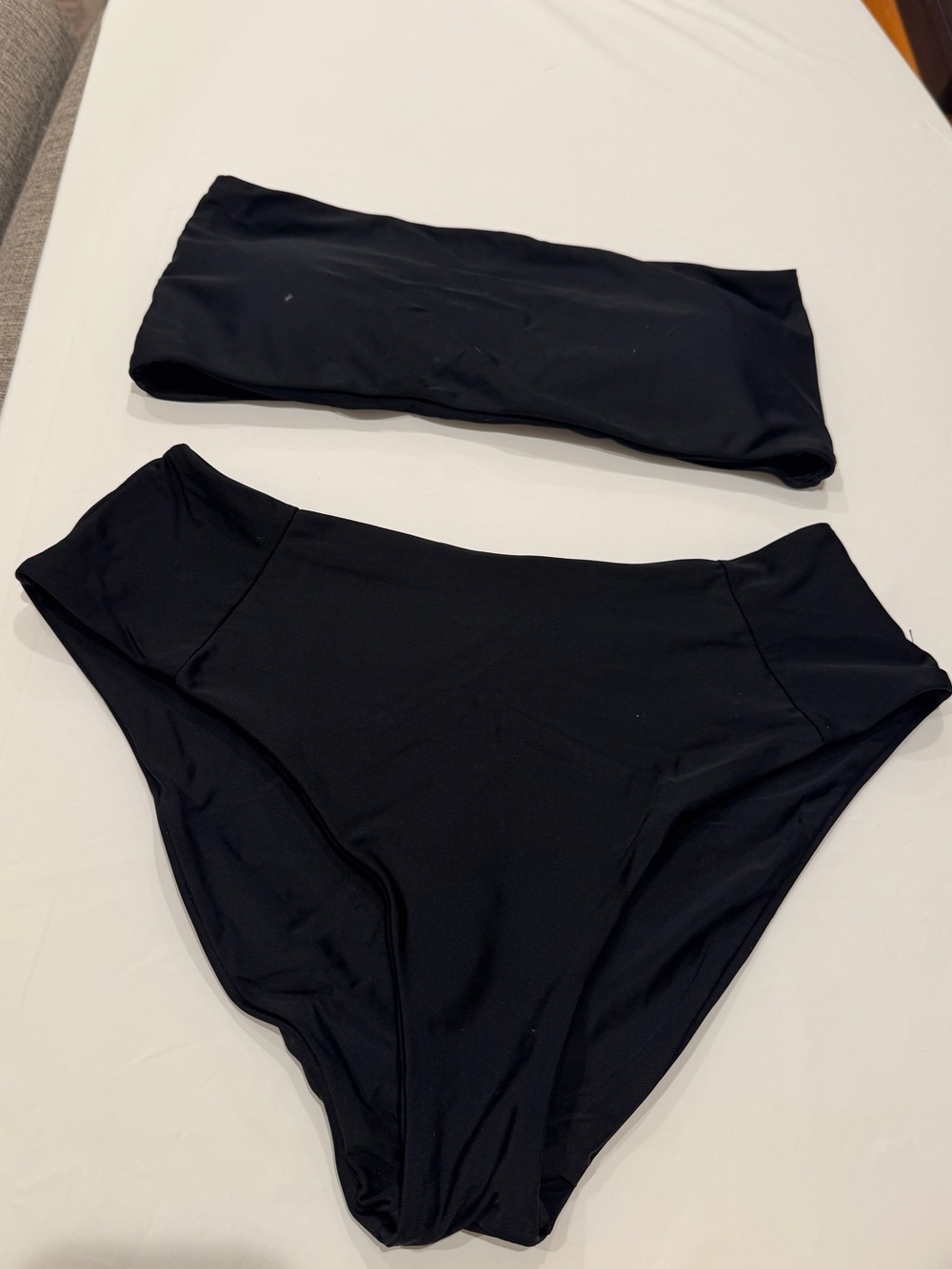 Zaful Black High-Waist Bandeau Bikini Set